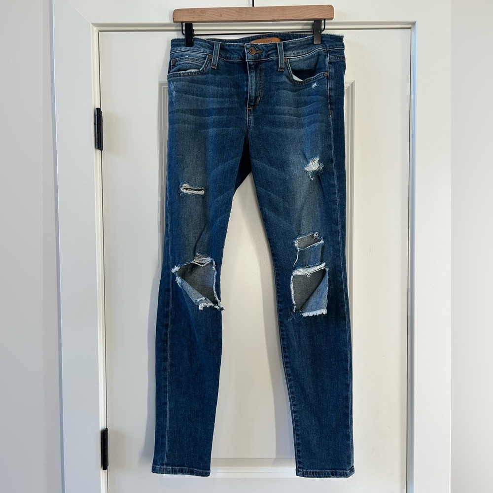 Joes Jeans The Icon Mid Rise distressed Skinny Sz 29
